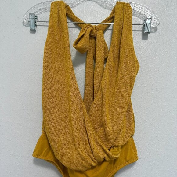 Lulu's Drape Lined Sleeveless Tie-Back Bodysuit - Picture 3 of 7